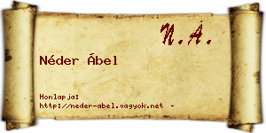 Néder Ábel névjegykártya