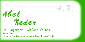 abel neder business card